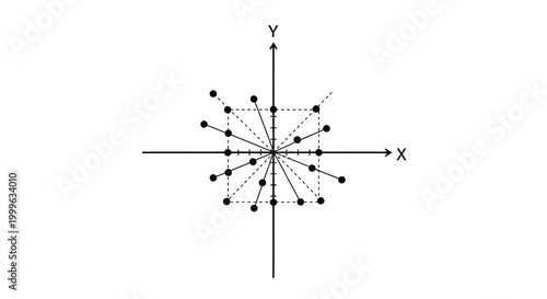 Geometric starburst shape with axes black silhouette