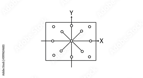 abstract geometric shape with coordinate axes black silhouette