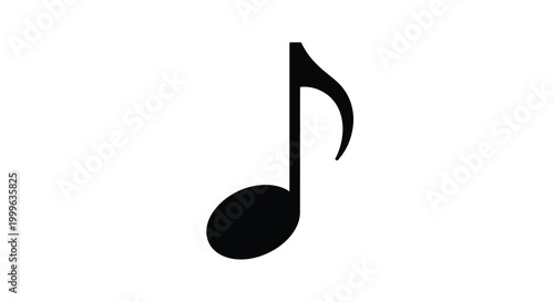 Music note icon black silhouette on white background