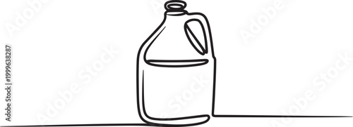 one line art gallon vector illustration. line art, one continuous line, simple, hand drawn and sketch style. for icons. one line Icon drawing