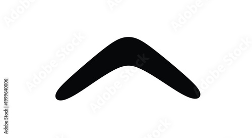 Boomerang shape in black silhouette high quality professional