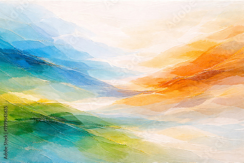 Abstract hand-painted in oil, with brush technique and texture.