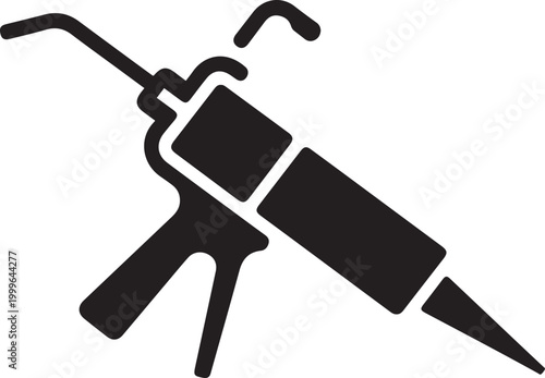 silicone gun. balck icon silhouette