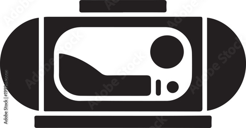 hyperbaric chamber, balck icon silhouette