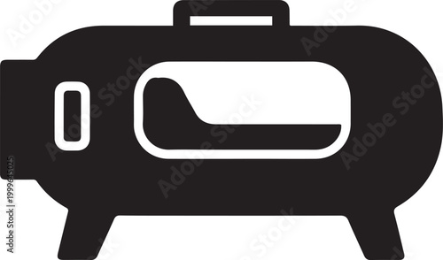 hyperbaric chamber, balck icon silhouette