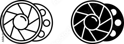 camera lens aperture shutter photography icon silhouette symbol isolated on transparent background