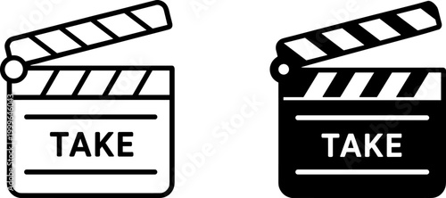 film clapperboard cinema movie slate icon silhouette symbol isolated on transparent background