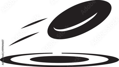 Skipping Stone on Water, balck icon silhouette vector