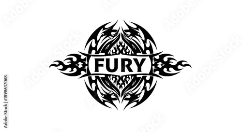 Fury text in tribal style graphic design.