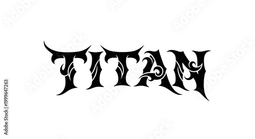 Bold and Ornate Titan Typography Logo Design.