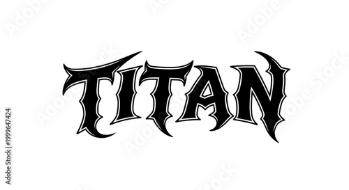 Bold and edgy TITAN text in a heavy metal or gothic style font.
