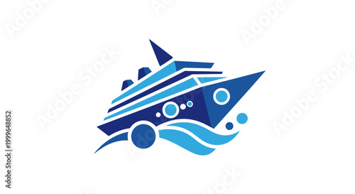 Cruise ship sailing on the ocean.