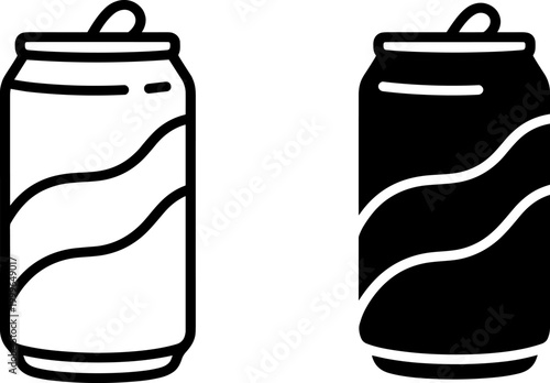 soda beverage aluminum can drink container icon silhouette isolated on transparent background