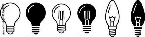 light bulb lamp idea electricity illumination icon silhouette isolated on transparent background