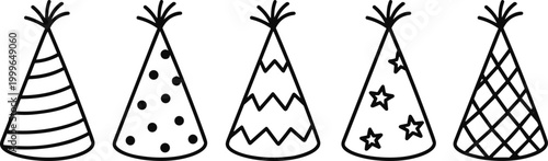 party celebration cone hat festive birthday accessory icon isolated on transparent background