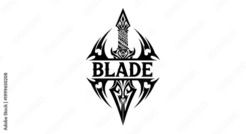 Fototapeta premium Black Blade Logo Design Symbol.