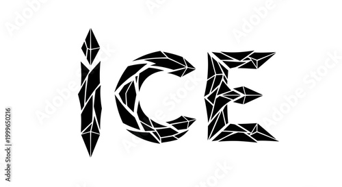 Ice lettering frosty text graphic.