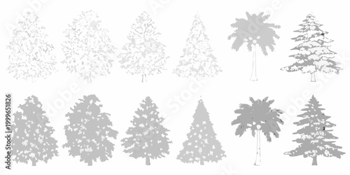 tree collection with various shapes and styles