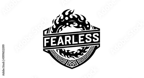 Fearless Logo Emblem Design Graphic.