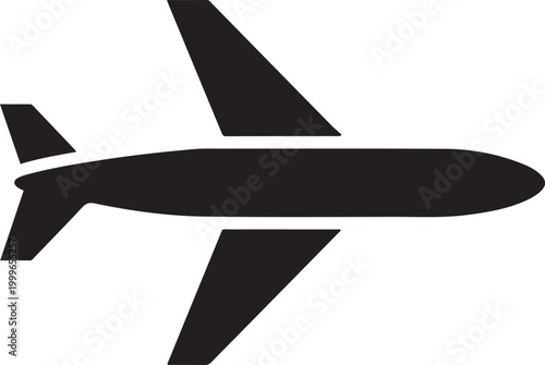 Airport symbol, balck icon silhouette vector