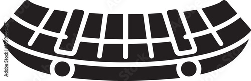 wood raft emblem, balck icon silhouette vector