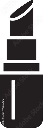 Lipstick emblem, balck icon silhouette vector