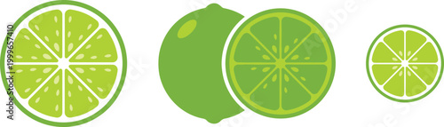 Fresh Lime Slices and Whole Limes in Various Sizes for Food, Beverage, and Healthy Lifestyle Design