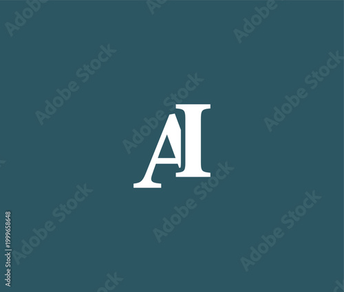Artificial intelligence logo with white letters on teal background