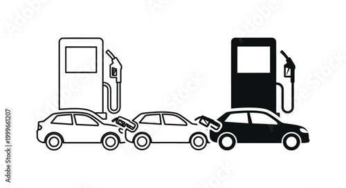 cars at gas station silhouette high quality professional detailed modern elegant stylish clean crisp vibrant colorful digital creative innovative contemporary premium