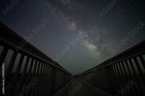 Milky Way over boardwalk at Assateague Island