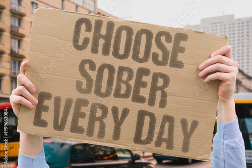 Tableau sur toile "Choose Sober Every Day" research confirms daily sobriety choices measurably define long-term recovery success