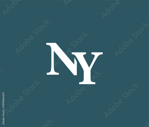 Fotografie New York state abbreviation logo on dark blue background