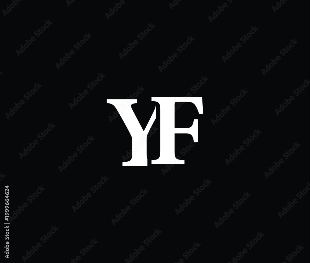 Obraz premium White YF letters on solid background simple typography design