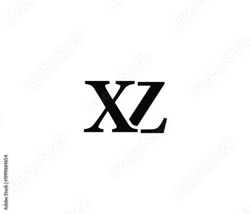 Black letters X and Z on white background