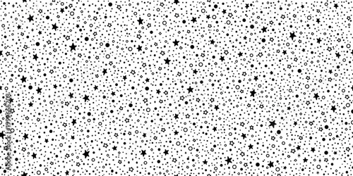 Mystic Astrological Seamless Pattern with Moon Sun and Stars