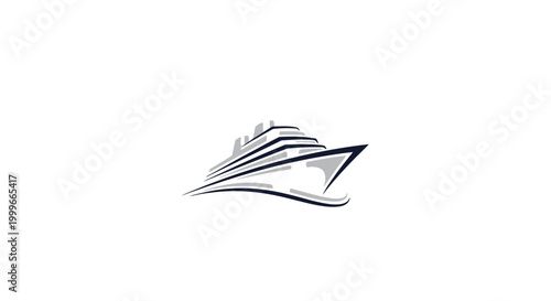 Cruise ship sailing on the ocean.