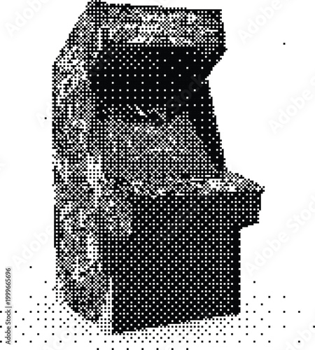 Retro Arcade Game Machine Pixel Art Vector Illustration Isolated White