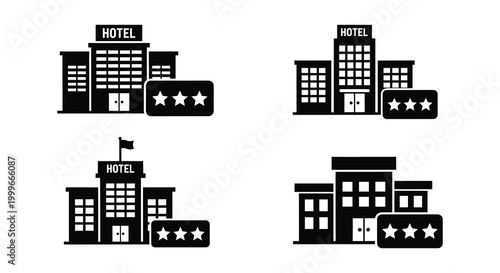 hotel buildings with star ratings silhouette high quality professional detailed modern elegant stylish clean crisp vibrant colorful digital creative innovative contemporary