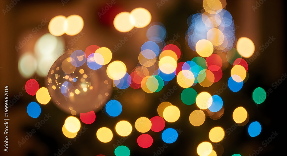 Fototapeta premium Blurred christmas tree lights a festive and dreamy bokeh effect
