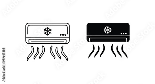 air conditioner icons with snowflake symbols silhouette high quality professional detailed modern elegant stylish clean crisp vibrant colorful digital creative innovative