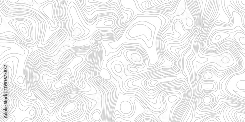 Abstract Gray Topographic Map Background, Minimalist Contour Lines Vector Texture, Modern Geographic Relief Pattern. abstract geographic relief pattern represents terrain elevation. 