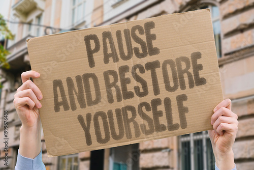 Foto "Pause And Restore Yourself" research confirms intentional inactivity measurably contributes to human health and recovery