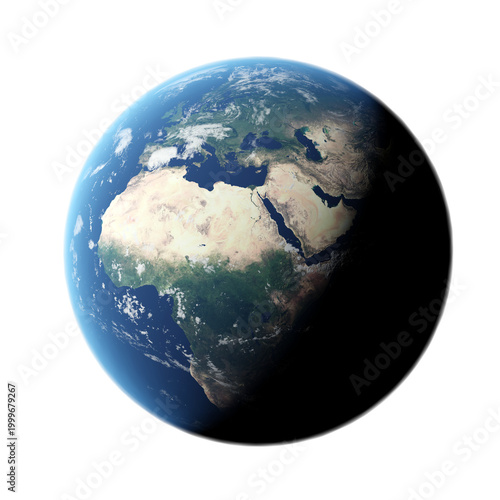 Africa from Space Earth PNG Isolated