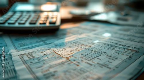 Close-up of a 2025 calendar page with tax season highlighted and financial papers around. --ar 16:9 --v 6 Job ID: 08c0edf5-0ed7-4371-ad2f-f80b3ec3f99e