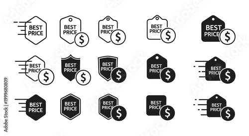 best price tag icons in various shapes and styles silhouette high quality professional detailed modern elegant stylish clean crisp vibrant colorful