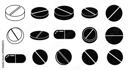 pill icons in black and white silhouette high quality professional detailed modern elegant stylish clean crisp vibrant colorful digital creative innovative