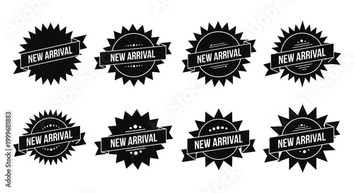 new arrival badge set in black silhouette high quality professional detailed modern elegant stylish clean crisp vibrant colorful digital creative innovative