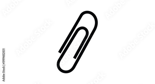 Paper clip silhouette on a white background