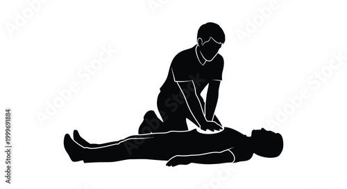 cpr training demonstration silhouette high quality professional detailed modern elegant stylish clean crisp vibrant colorful digital creative innovative contemporary premium stunning