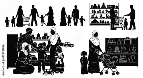 family scenes in silhouette high quality professional detailed modern elegant stylish clean crisp vibrant colorful digital creative innovative contemporary premium stunning